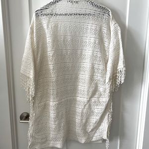 Zara- off white/cream crochet beach cover SIZE M